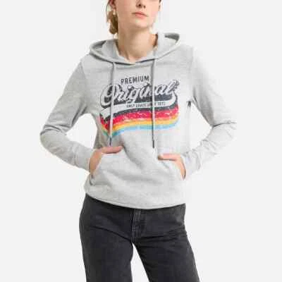 Only Play Grey Cotton Mix Hoodie Size Small 8-10 Rainbow Sweatshirt RRP £40 - Image 1 of 4