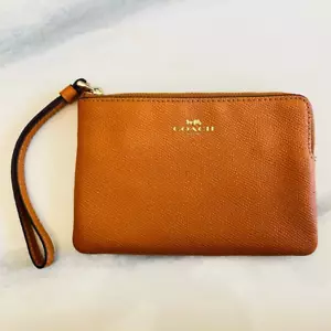 Coach Damen Armband orange Leder quadratisch einzelner Riemen Reißverschluss Etui Micro - Bild 1 von 6