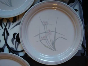 Corelle Dinner Plates Set of 5 Off-White w/ Soft Pink Grayish Green Flowers - Picture 1 of 3