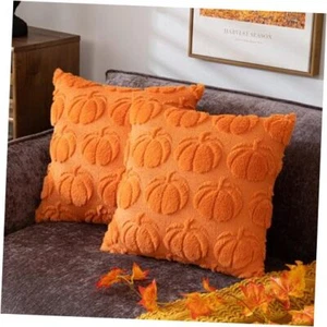 Pumpkin Fall Decorative Throw Pillow Covers 18 x 18-Inch Orange Pumpkin - Picture 1 of 7