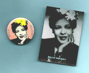 BILLIE HOLIDAY. BADGE & FRIDGE MAGNET. Jazz, blues. - Bild 1 von 2