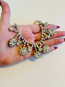 VTG Austrian Crystal Rhinestone Bib Necklace Collar Rare Statement Sparkly Bling - Picture 1 of 10