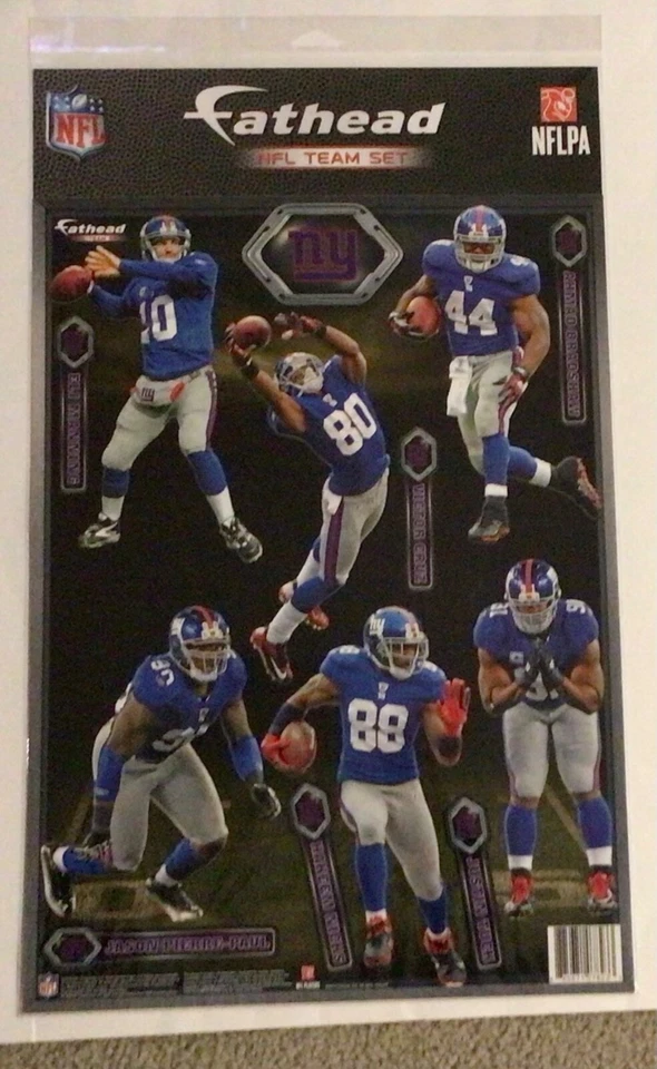 Giants Team Eli Manning Cruz Tuck Nicks + 2 calcomanías NFL Teammate Fathead pared nuevo Foto 1 de 1