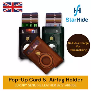 Portafoglio Personalizzato Starhide Slim Minimalista Pop Up Airtag Blocco RFID - Foto 1 di 34