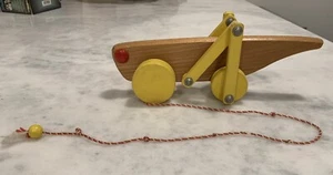 Holz Kricket Zug Spielzeug Vintage bewegliche Beine 11" Kleinkind 1940er Heuschrecke - Bild 1 von 11