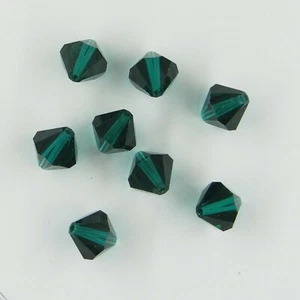 T10 5301 E - 6 toupies cristal Swarovski réf. 5301 10mm EMERALD - Bild 1 von 2