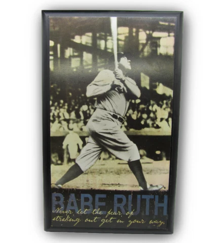 Open Roads Brand Babe Ruth New York Yankees Picture Plague Man Cave 8 in x 13 in Cover