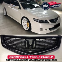 Fits 06 07 08 Acura Tsx Front Grill Grille All Black With Emblem Whole Kit Ebay
