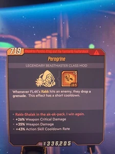 Lvl 72 G Roll Peregrine Com +5 Weapon Crit/Weapon Dmg/ASCR Borderlands3 Xbox1/PC - Picture 1 of 1