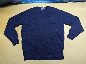 Maglione da uomo blu Fred Perry taglia M lana tondo a maglia inverno - Foto 1 di 15