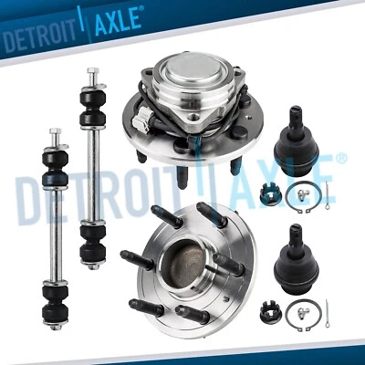 6pc RWD Front Wheel Bearing Hubs Ball Joints Sway Bars for Silverado Sierra 1500 - Image 1 of 4