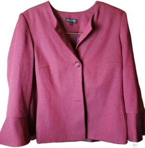 Chaqueta Blazer Top Colección John Meyer Mujer Rosa Rojo Poliéster Talla 16 Nueva con Etiquetas  - Imagen 1 de 7