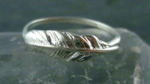Ring Feder Vogelfeder 925er Sterling Silber - Picture 1 of 4