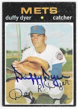 DUFFY DYER 1971 TOPPS AUTOGRAPHED SIGNED # 136 NEW YORK METS