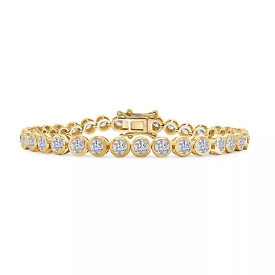 5.50 Ct Round Cut Diamond 8" Tennis Bracelet 14K Yellow Gold Lab Grown - Image 1 of 4