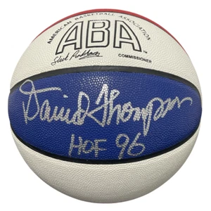 David Thompson Signed ABA Basketball w/ HOF 96 Beckett Witness BAS COA - Picture 1 of 3
