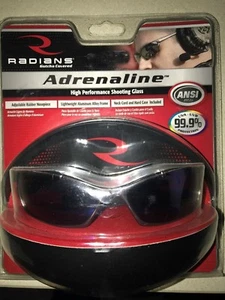 RADIANS ADRENALINE BLUE MIRROR SHOOTING GLASSES W/ CASE & NECKCORD - Picture 1 of 5