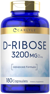 Cápsulas de D-ribosa 3200 mg | 180 unidades | Vegetarianas, sin OGM | por Carlyle Foto 1 de 4