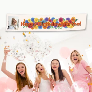 PERSONALIZADO Rosas Madre Nan Fiesta de Cumpleaños Rosas Banner Decoración Suministros - Imagen 1 de 5