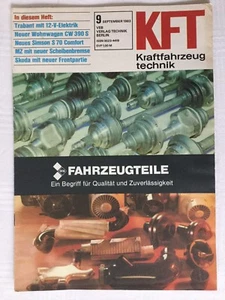 Kraftfahrzeugtechnik KFT 09/1983 Simson S 70 C Wohnwagen CW 390 S DDR Geschenk - Bild 1 von 1
