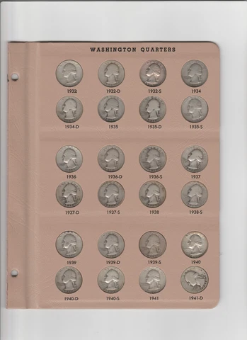 Complete Washington Quarter 186 Coin Set 1932-1998 HIGH GRADE w/Proofs DANSCO Cover