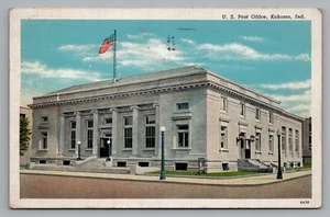 U.S. Post Office Kokomo Indiana Linen Postcard Indianapolis 1942 Cancel - Picture 1 of 2