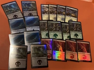 mtg lot of 20 foil Zendikar Rising basic lands, 4 of each, unused - Picture 1 of 3