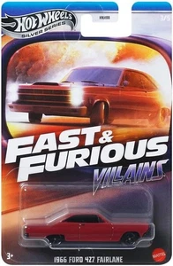 FAST FURIOUS Villains Modello Auto 1966 FORD FAIRLANE 1:64 8cm Hot Wheels JBY36 - Foto 1 di 2