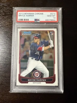 2012 Bowman Chrome #214 Bryce Harper PSA 10 RC Washington Nationals  - Imagem 1 de 2