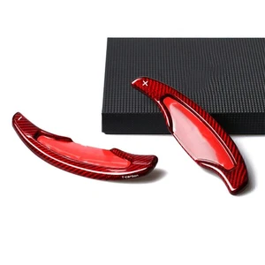 Carbon Steering Wheel Shift Paddle Extension Red for Cadillac ATS ATS-L 2014-17 - Picture 1 of 5