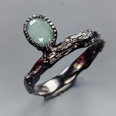 Anillo Joyería Esmeralda Plata de Ley 925 Talla 7/R434778 Foto 1 de 4