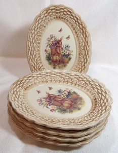 Cracker Barrel USA EASTER TREASURES cinque (5) vassoi ovali da 7" ottime condizioni - Foto 1 di 11