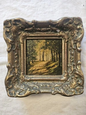Antique Miniature Oil Painting Grete Waldau [Poland 1868 to 1951] Bavarian - image 1 of 4