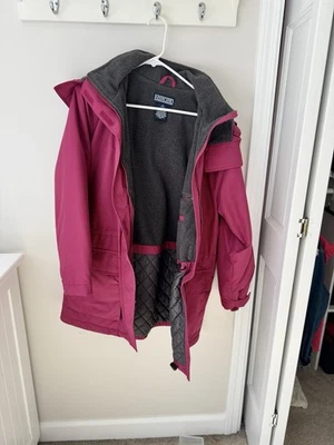 Abrigo Parka Lands End Mujer Squall Invierno Talla Mediana 10-12 Capucha Rosa Arándano Foto 1 de 4