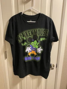 Disney Parks L Top Halloween Frankenstein Mickey Mouse Shirt schwarz Large Lg  - Bild 1 von 7