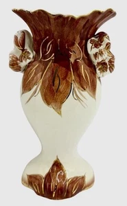 Vaso da sposa vintage UCAGCO avorio francese dipinto a mano oro e cioccolato - Foto 1 di 11