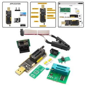 For USB Programmer for CH341A with For SOIC8 Clip and Multi Pin Extension - Photo 1/7