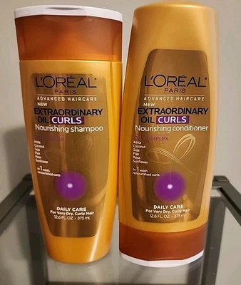 2 Pack L'Oreal Extraordinary Oil Curl Nourishing  SHAMPOO conditioner 12.6 oz - Image 1 of 3