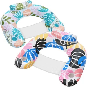 【2 Pack】 Adult Inflatable Pool Floats Chair, Water Leisure Inflatable Floatin... - Picture 1 of 9
