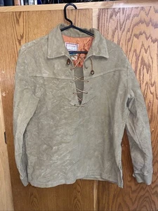 Vintage 60s Derby of San Francisco Lace Up Shirt Mens Size M Hippy Renaissance - Picture 1 of 5