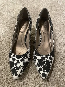 LifeStride Soft System schwarz-weißer geblümter Absatz gebraucht 8,5 m - Bild 1 von 6