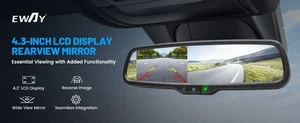 Backup RearView Spare Tire Mount Camera Jeep Wrangler 2014-2015 4.3" Monitor - Picture 1 of 13