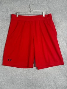 Pantalones Cortos Atléticos Under Armour Heatgear Hombres Talla XL Rojo Calce Suelto Cordón Gimnasio - Imagen 1 de 8