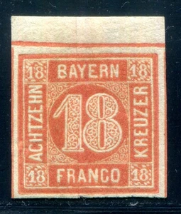 BAVARIA 1862 13b * FLAWLESS from the TOP MARGIN very BEAUTIFUL + FRESH (H2389 - Picture 1 of 2