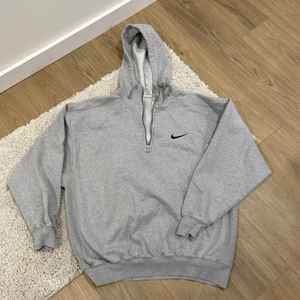 Vintage Y2K Nike 1/4 Zip Sweatshirt Hoodie Men's XL Embroidered Logo Gray - Picture 1 of 4