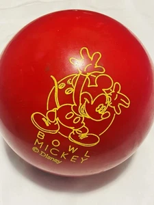 Braunschweig Disney Mickey Mouse Bowlingkugel rot gelb Gravur 6,14 Pfund - Bild 1 von 12
