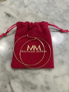 Never Worn! Melinda Maria Lightweight Gold Tone Hoop Earrings 2.5 Inches - Picture 1 of 4
