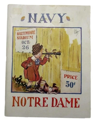 October 6, 1935 Navy vs. Notre Dame Vintage NCAA Football Game Program 195587 - Image 1 of 4