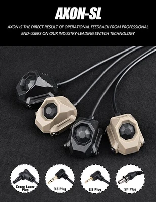 Tactical Airsoft M300 M600 Flashlight AXON SL Button Switch PEQ Laser & BLACK = Foto 1 de 4