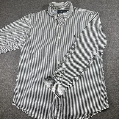 Ralph Lauren Men’s L Black/ White Stripes Button Down Long Sleeve  Preppy 90s - Image 1 of 4